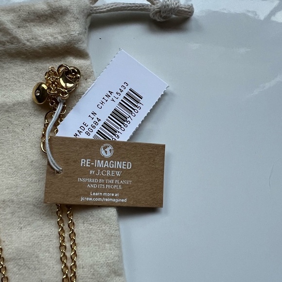 J. Crew Gold Necklace with Unique Pendant and Delicate Chain - Picture 4 of 5